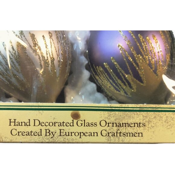 Christmas Classics Ornament Hand Decorated Blown Glass Glitter Romania Craftsmen - Picture 3 of 13